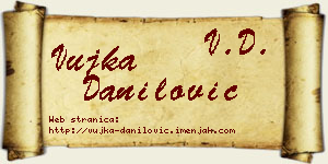Vujka Danilović vizit kartica